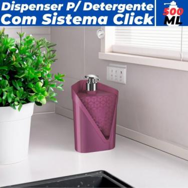 Imagem de Dispenser Organizador De Pia Porta Detergente Esponja Click 500ml - Uz