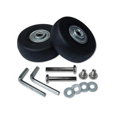 Imagem de Txelegant Kits de substituição de rodas de mala 360 48 mm x 18 mm roda de viagem acessórios duplos universal de borracha giratórios rodízios rolamentos conjunto de ferramentas de reparo giratório