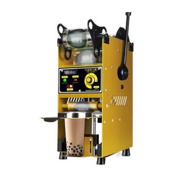 Imagem de Máquina de selagem de copos comercial manual máquina de selagem de pressão manual com leite, loja de chá, semiautomática, bebida, leite de soja, leite, chá, máquina seladora de chávenas de chá