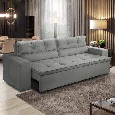 Imagem de Sofá Retrátil e Reclinável 2 lugares com Molas 1,50m Vanessa Suede Cin