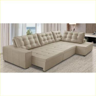 Imagem de Sofá de Canto Retrátil e Reclinável com Molas 3,00x2,00 Julia Suede Be