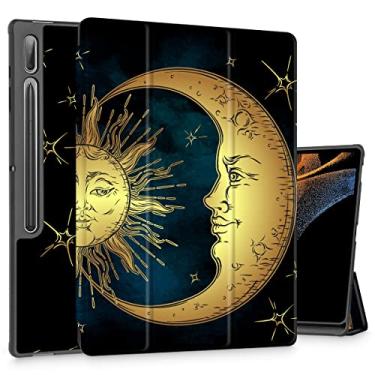 Imagem de Tuiklol Capa para tablet Samsung Tab S10 Ultra (versão 2024) / Tab S9 Ultra 14,6 polegadas (versão 2023), suporte para lápis embutido, capa rígida fina com três dobras, suporte para despertar/hibernar