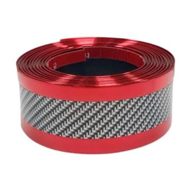 Imagem de FJMQHU Moldura de Proteção de Borda de Porta de Carro Genérica, Acessório Autoadesivo, Protetor de Soleira Universal para Proteção de Entrada Traseira, Vermelho, Tamanho real