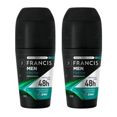 Imagem de Kit 2 Desodorante Francis Men Fresh Roll-On Antitranspirante 48h 50ml