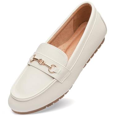 Imagem de BGSTGUDS Sapatos Femininos Mocassins, Elegantes E Confortáveis, Sem Cadarço, Calçados De Trabalho, Creme, Tamanho 7,5