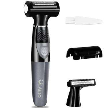 Imagem de ULAIDO Aparador de pelos corporais para homens, aparador elétrico de pelos pubianos na virilha, aparadores de pelos corporais, aparador de bolas molhadas/secas à prova d'água para corpo inteiro e