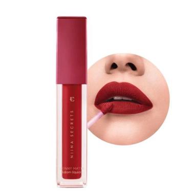 Imagem de Batom Líquido Vermelho Hibisco Niina Secrets Eudora Skinny Matte 5ml