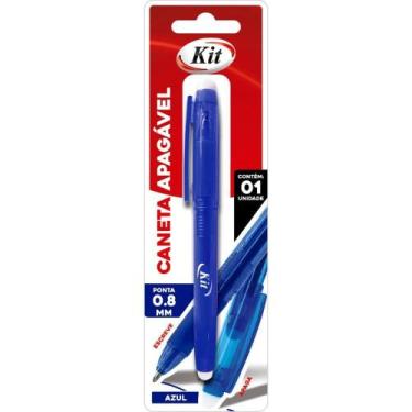 Imagem de Caneta para Tecido Apagavel Multiuso Azul Blister - KIT