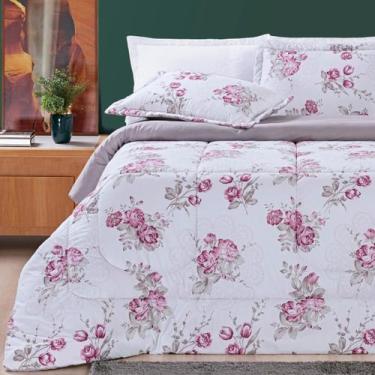 Imagem de Cobertor Queen Size Grosso 200 Fios Nyla Dupla Face Estampado Luxuoso 