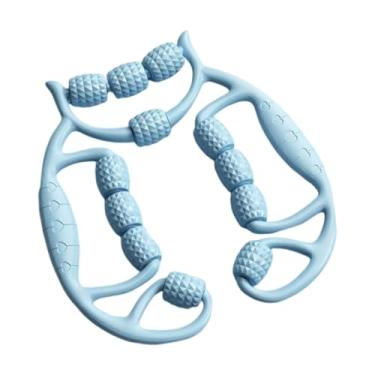 Imagem de predolo Rolo de massagem para pernas, 12 rodas, equipamento de rolo muscular, braçadeira ergonômica para pernas, massagem de tecido profundo para exercícios, Azul