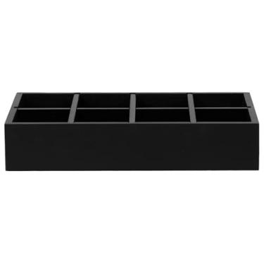 Imagem de Organizador de caixa de chá de bambu premium - Caixa de chá de madeira sem esforço com 8 compartimentos, caixa de caixa pequena para estação de café - Organização de armazenamento de pacotes de açúcar