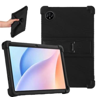 Imagem de Hoibon Capa para tablet DOOGEE Tab A9, para DOOGEE Tab A9 Pro 10,1 polegadas, capa infantil de silicone macio à prova de choque com suporte (preta)