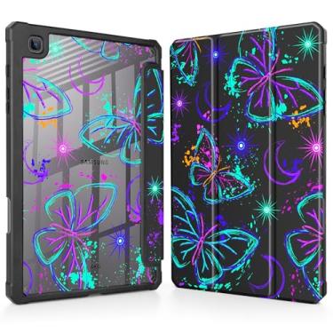 Imagem de Mektron Capa para Samsung Galaxy Tab S6 Lite 10,4 polegadas 2024/2022/2020 com suporte para caneta S, visualização em vários ângulos com capa à prova de choque, capa transparente + suporte de três
