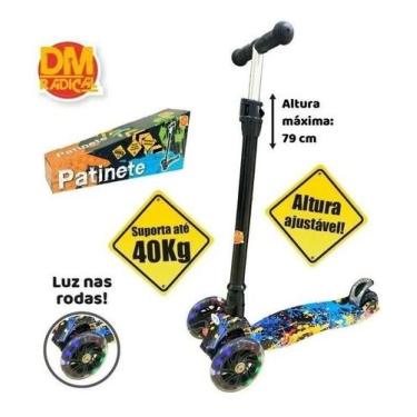 Imagem de Patinete Infantil 3 Rodas Regulável Luzes Led Até 50 Kg - DM TOYS, Pre