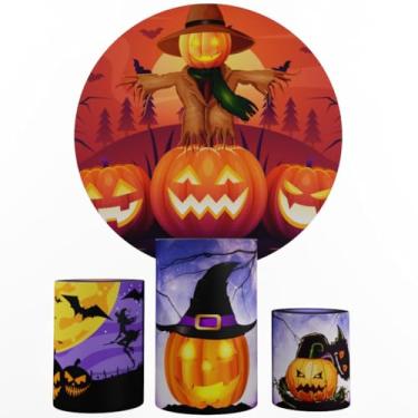 Imagem de Kit Decoração Festa, Painel Halloween + Trio Capas De Cilindros (Color 02)