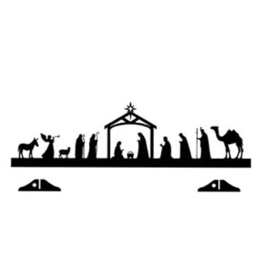 Imagem de UGPLM Enfeite de manjedoura do Menino Jesus, decoração de mesa, peça central, cena criativa de manjedoura, presépio de Jesus para estante, S