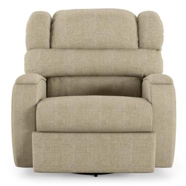 Imagem de Poltrona do Papai Sala de Cinema Reclinável Manchester Glider Manual Giratória Linho Bege G23