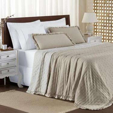 Imagem de Colcha Queen Magnólia 200 Fio Bordada Luxo Conforto E Qualidade - JM E