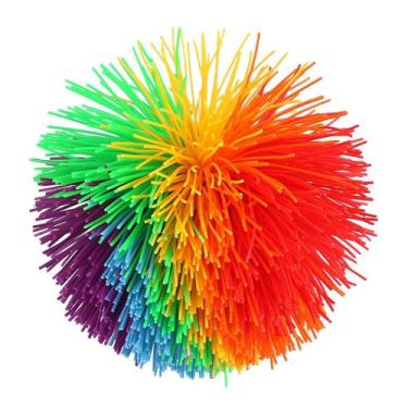 Imagem de Bola pegajosa de macaco arco-íris grande silicone quicando fofa - bola