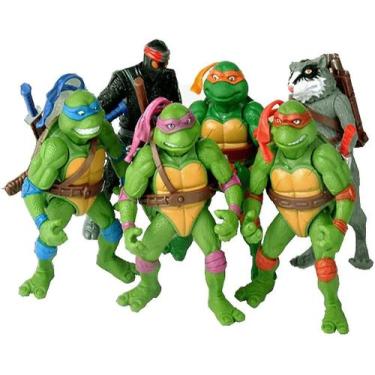 Imagem de 6pcs/bag adorável 12cm tartarugas ações figura desenhos animados tarta