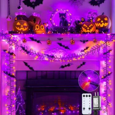 Imagem de Luzes de corda de Halloween Brightown 500 LED 7,6 m laranja roxo