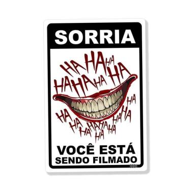 Imagem de Placa Decorativa Sorria Hahaha Decoração Geek