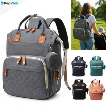 Imagem de Mochila Maternidade Bolsa Bebê Grande Multifuncional Baby Passeio Impe
