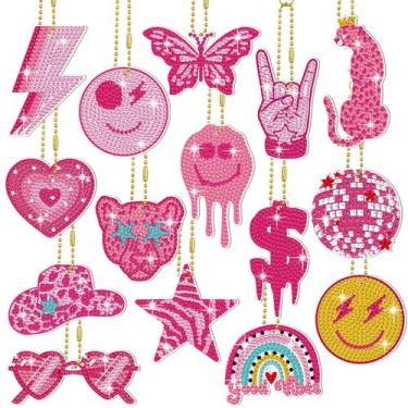 Imagem de Kit de pintura de diamantes Chaveiro Siifert Preppy 15 unidades