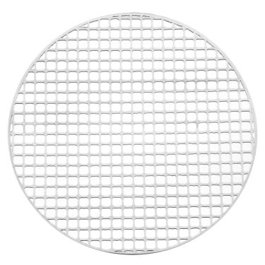 Imagem de PATIKIL Grelha redonda de malha para churrasco, 28 cm, circular de aço inoxidável, grade de malha para churrasco, furo quadrado, rede de churrasqueira redonda para acampamento ao ar livre, festas em