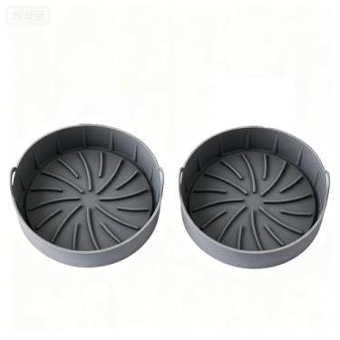 Imagem de Forma De Cozimento Redonda De Silicone Para Air Fryer - 2 Opções De Tamanho: 19CM X 19CM X 7,7CM Ou 16CM X 16CM X 7,7CM(2,19CM X 19CM X 7,7CM)