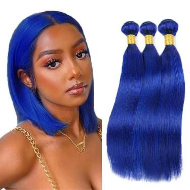 Imagem de Extensões de cabelo GveoxVO Blue Straight 8A Brazilian 300g