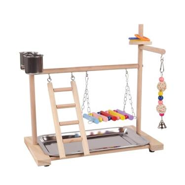 Imagem de Generic Suporte para, playground para papagaios, acessórios para gaiolas de pássaros, academia para pássaros de brinquedo, poleiro de madeira,