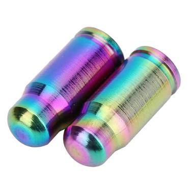 Imagem de Xixian Tampa da Válvula do Bico de Gás, Tamanho Mini e Leve, Material de Liga de Titânio TC4, Design Requintado para Mountain Bike, Com Duas Cores para Escolher (Brilhante; 3x2,6 mm)