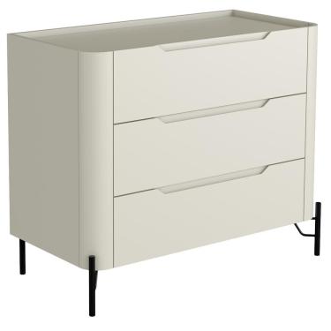 Imagem de Cômoda Para Quarto Closet Orgânica 3 Gavetas Pés Industrial Preto Bliss I03 Luna - Lyam Decor