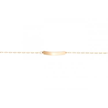 Imagem de Pulseira Placa com malha cartier infantil em Ouro ColeçãoBaby