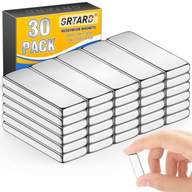 Imagem de Ímãs Grtard, pacote com 30 unidades, neodímio 30x10x3mm para geladeira