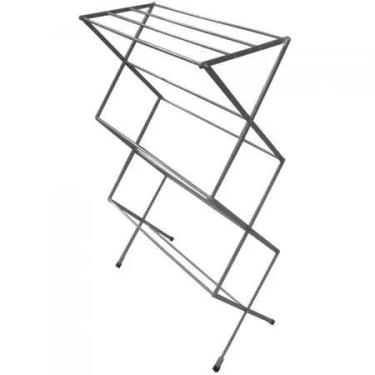Imagem de Varal Chão Dobrável Vertical Retrátil Compacto Portátil Resistente 11 