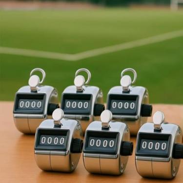 Imagem de Kit 6 Contador Manual Mecânico 4 Dígitos Analógico Numérico Pratico Controle de estoque Para Esportes Academia Excursões