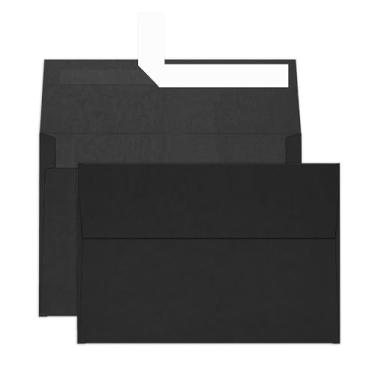 Imagem de Pacote com 100 envelopes pretos A4 10 x 15 com autovedação, impressão Goefun 120 GSM, envelopes de convite pretos 10,25 x 16,25 para cartões 4x6, formatura, convites de casamento, fotos, chá de bebê e