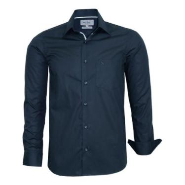 Imagem de Camisa Social Manga Longa Amil Comfort Lisa Com Bolso Algodão 1870, Pr