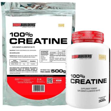 Imagem de Creatina Monohidratada 100% Pura Pote 300g + Refil 500g - Bodybuilders-Unissex