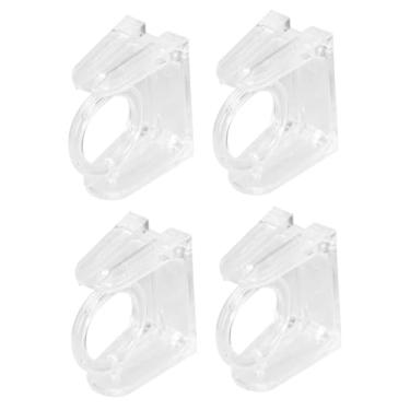 Imagem de 4 suportes autoadesivos de varão de cortina sem perfuração, suportes de varão de cortina para cozinha e banheiro, ganchos telescópicos para fácil instalação e montagem na parede