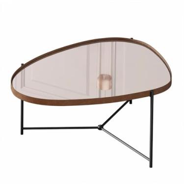 Imagem de Mesa de Centro Orgânica Alamanda Com Espelho Castanho/Preto - JB Bechara