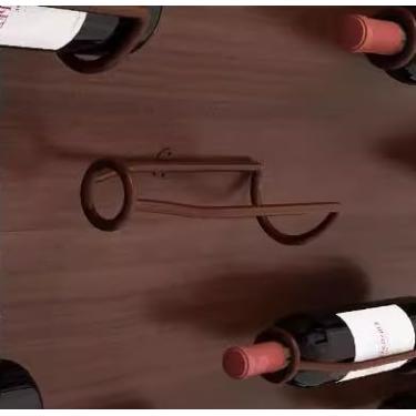 Imagem de Prateleira de vinho de cozinha montada na parede prateleira de exibição de metal bar rack de armazenamento de vinho de parede para casa gancho de garrafa de cerveja suporte de vinho decorativo marrom