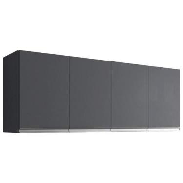 Imagem de Armario Aéreo 4 Portas 160cm Andreia Cinza Reajl Moveis - REALJ MOVEIS