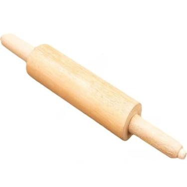 Imagem de Rolo de Massa de Silicone com Cabo de Madeira Giratório, Ideal para Macarrão e Pizza(Madeira)