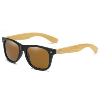 Imagem de Óculos De Sol Masculino Haste Bambu Madeira(Marrom)