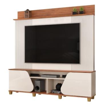 Imagem de Estante Home Theater para TV até 70 Polegadas 1,82m 2 Portas Duna Off White/Madeirado