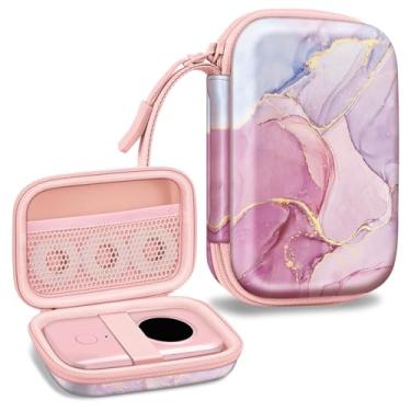 Imagem de Fintie Capa protetora para Phomemo D30 D35, NELKO P21, NIIMBOT D11 Label Maker – Suporte portátil para impressora de etiquetas Bluetooth, estojo rígido à prova de choque com bolso de tela, mármore