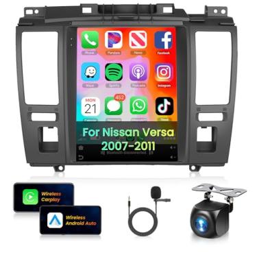Imagem de Rádio de carro estéreo para Nissan Versa 2007-2011 [4G + 64G] Android sem fio CarPlay Android Auto, tela sensível ao toque IPS de 9,7 polegadas, Bluetooth 5.0, GPS, WiFi, SWC, EQ AI DSP + câmera de